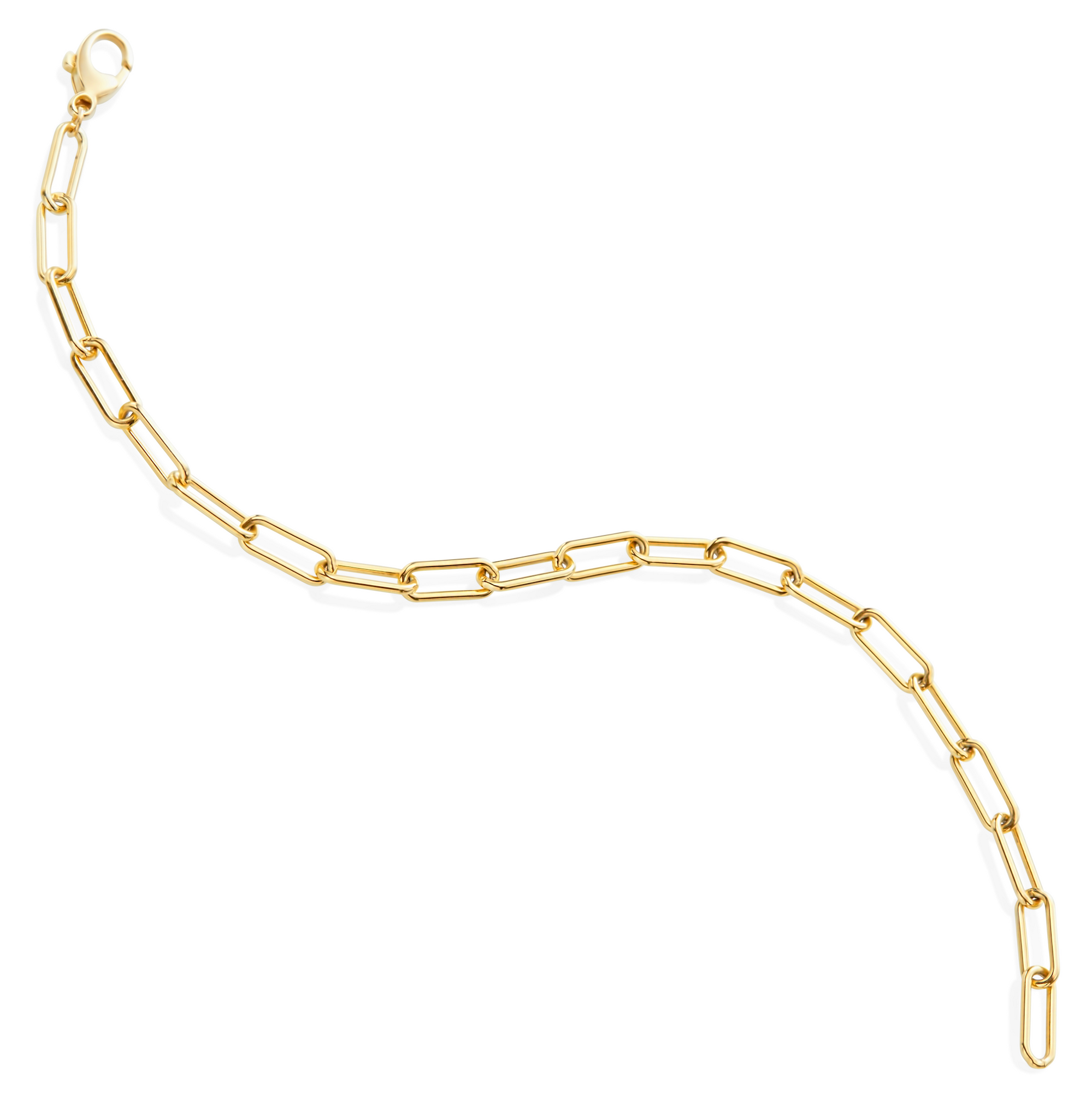 Small Yellow Gold Paperclip Bracelet