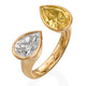 Yellow and White Diamond Toi et Moi Spectrum Ring