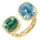 Tourmaline and Aqua Toi et Moi Spectrum Ring