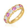 Pink Sapphire and Diamond Moonlight Ring