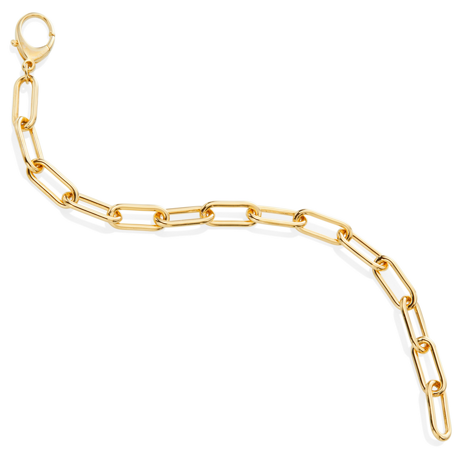 Large Yellow Gold Paperclip Bracelet