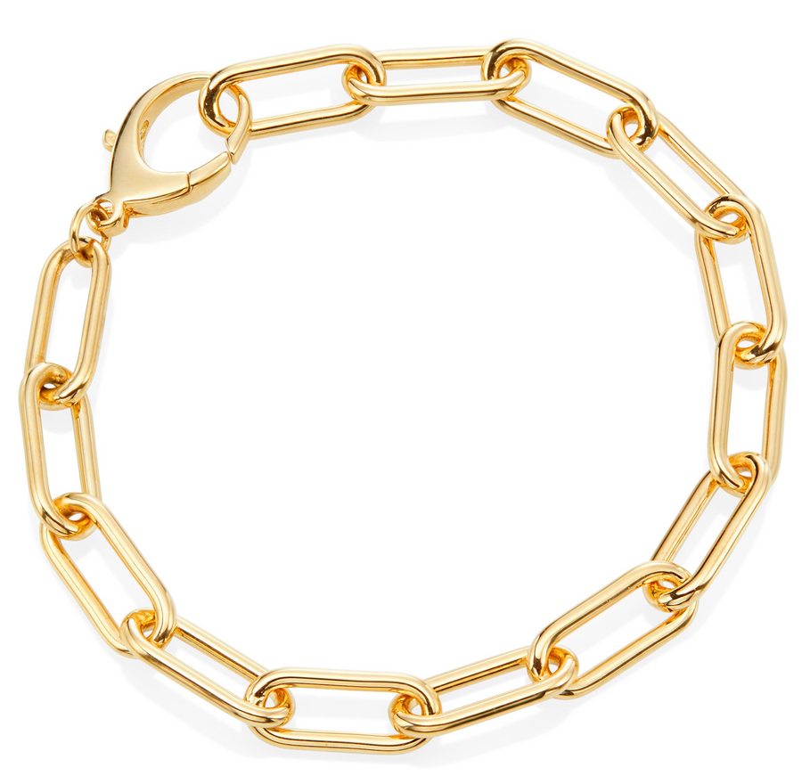 Large Yellow Gold Paperclip Bracelet